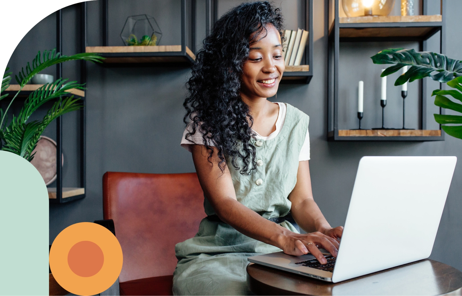 An outdoor patio with a fireplace